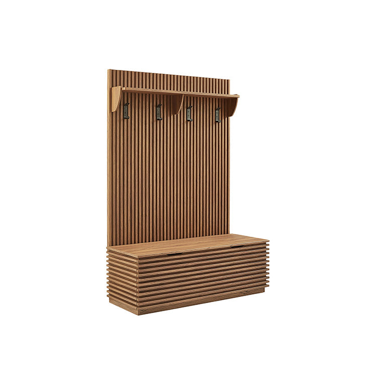 Chateau Storage Bench and Coat Rack, walnut