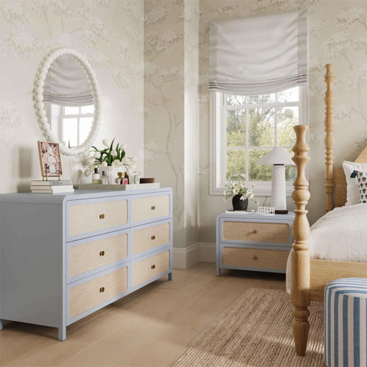 Pattie Rattan Nightstand, Blue