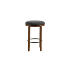 Pebble Boucle Walnut Charcoal Counter Stools, Set of 2