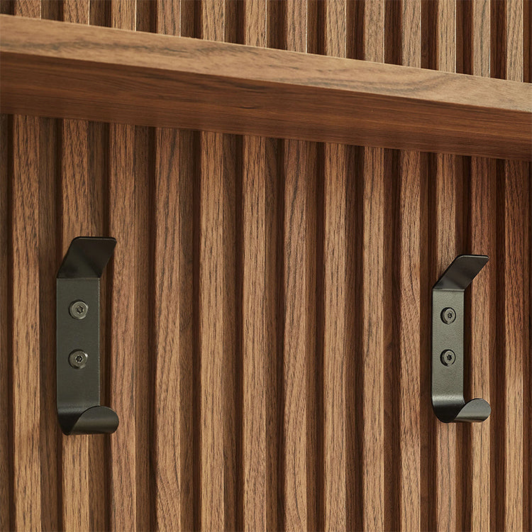 Chateau Coat Rack Panel With Shelf, walnut