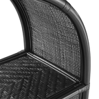 Celetial Arched Natural Rattan Bookshelf, Black