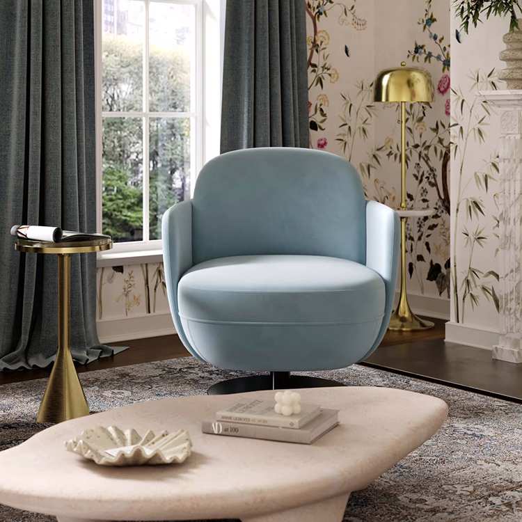 Sola Blue Velvet Chair