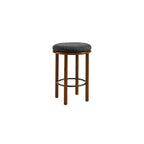 Pebble Boucle Walnut Charcoal Counter Stools, Set of 2