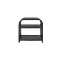 Ebba Curved Natural Rattan Side Table, Black