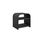 Ebba Curved Natural Rattan Side Table, Black