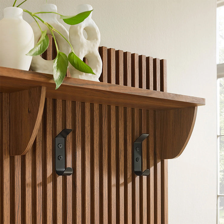 Chateau Storage Bench and Coat Rack, walnut