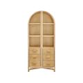 Janne Arched Natural Rattan Bookshelf, Natural
