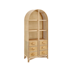 Janne Arched Natural Rattan Bookshelf, Natural