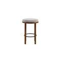 Pebble Boucle Walnut Taupe Counter Stools, Set of 2