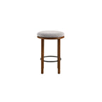 Pebble Boucle Walnut Taupe Counter Stools, Set of 2