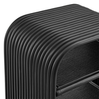 Ebba Curved Natural Rattan Side Table, Black