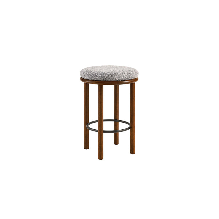 Pebble Boucle Walnut Taupe Counter Stools, Set of 2