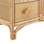 Janne Arched Natural Rattan Bookshelf, Natural