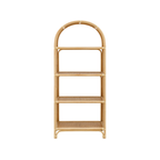 Celetial Arched Natural Rattan Bookshelf, Natural