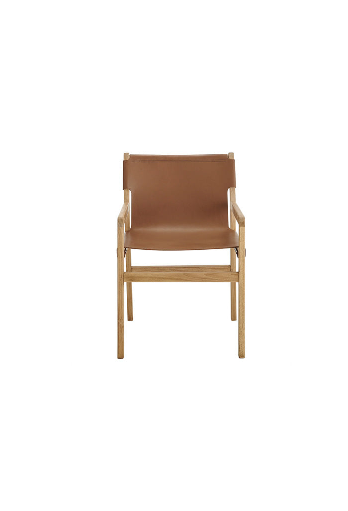 Sono Leather Dining Chair in Chestnut Tan