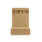 Chateau Storage Bench and Coat Rack, oak