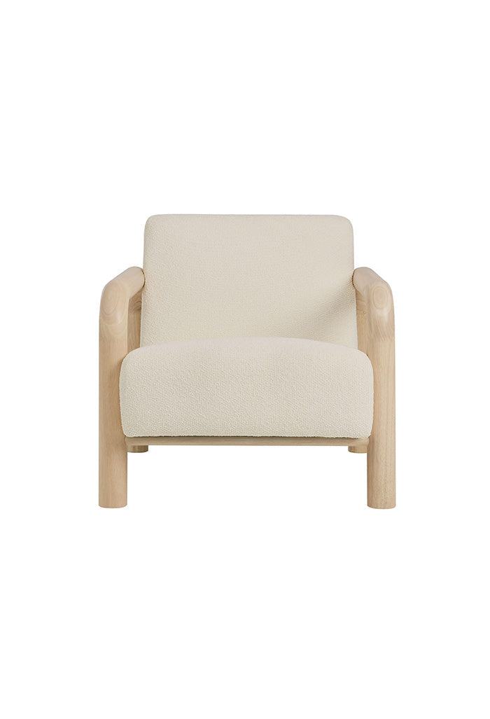 Serene Boucle Accent Chair in Cream Oak