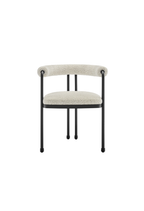 Aveline Curved Back Boucle and Metal Dining Chair,Black Pearl