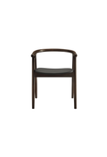 Serene Leather and Wood Dining Chair,Black