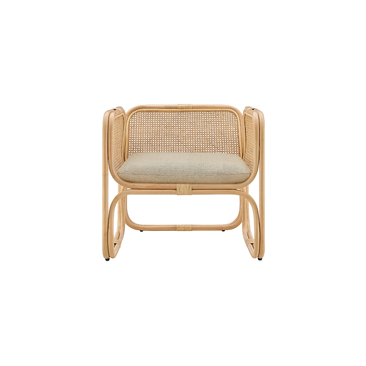 Ellie Natural Rattan Accent Armchair, Natural