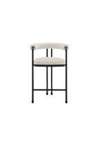 Aveline Curved Back Boucle and Metal Counter Stool,Black Pearl