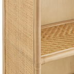 Janne Arched Natural Rattan Bookshelf, Natural