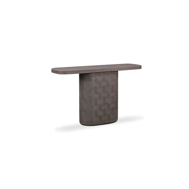 Serrie Concrete Console Table, dark umber