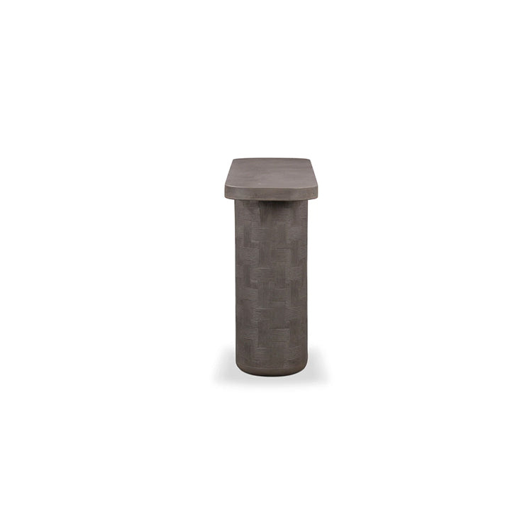 Serrie Concrete Console Table, dark umber