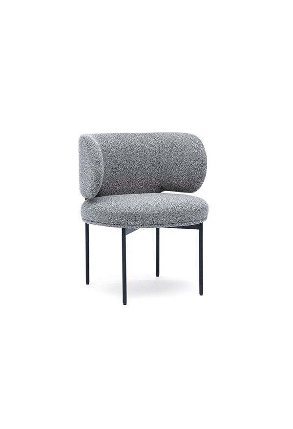 Maurene Grey Boucle Dining Chair