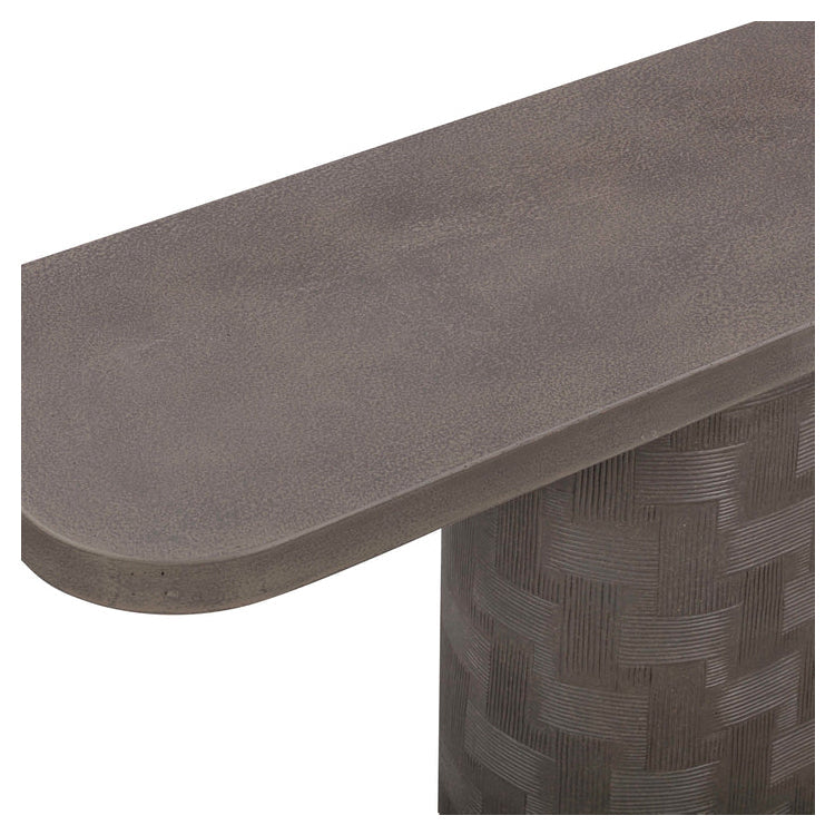 Serrie Concrete Console Table, dark umber