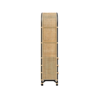 Janne Arched Natural Rattan Bookshelf, Black