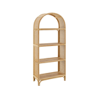 Celetial Arched Natural Rattan Bookshelf, Natural