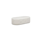 Serrie Concrete Rounded Coffee Table, ivory