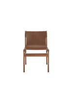 Sono Leather Dining Side Chair in Nutmeg Brown