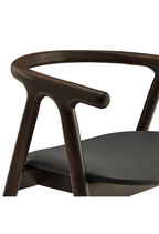 Serene Leather and Wood Dining Chair,Black