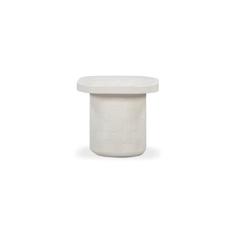 Serrie Concrete Side Table, ivory