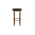 Pebble Boucle Walnut Charcoal Bar Stools, Set of 2