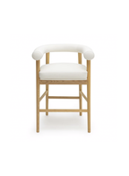 Para Vegan Leather Counter Stool, White