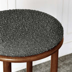 Pebble Boucle Walnut Charcoal Bar Stools, Set of 2