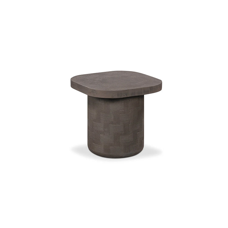 Serrie Concrete Side Table, dark umber