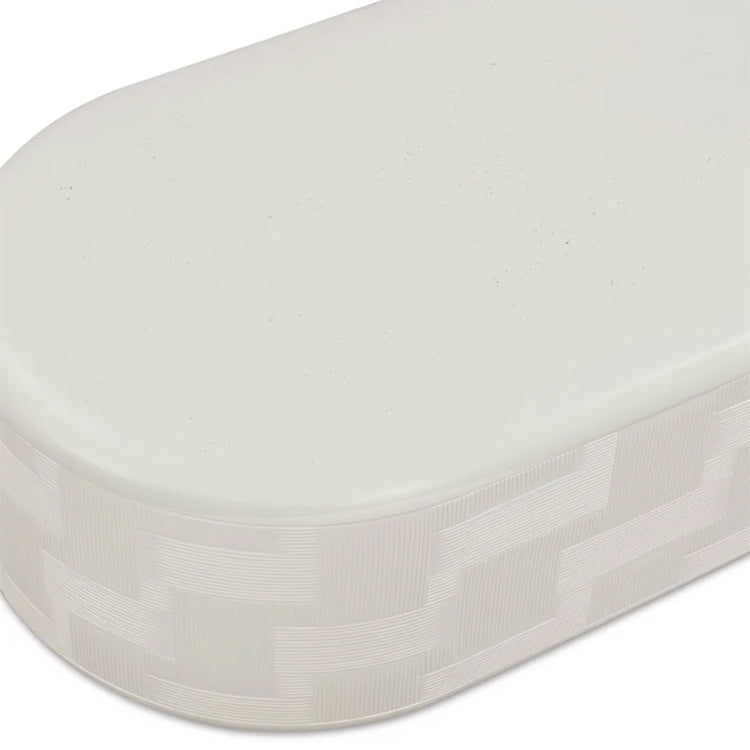 Serrie Concrete Rounded Coffee Table, ivory