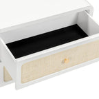Pattie Rattan Nightstand, White