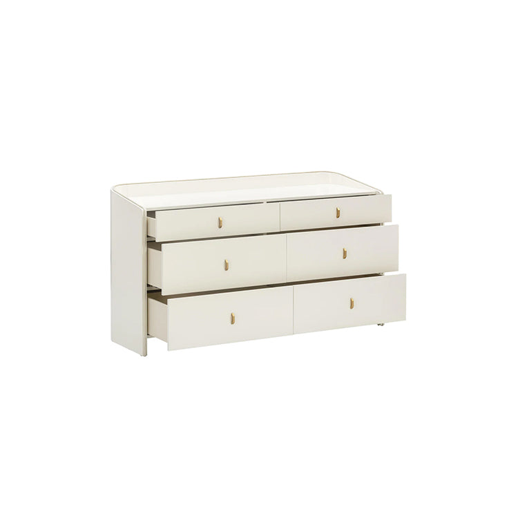Colleen 6 Drawer Dresser, Cream
