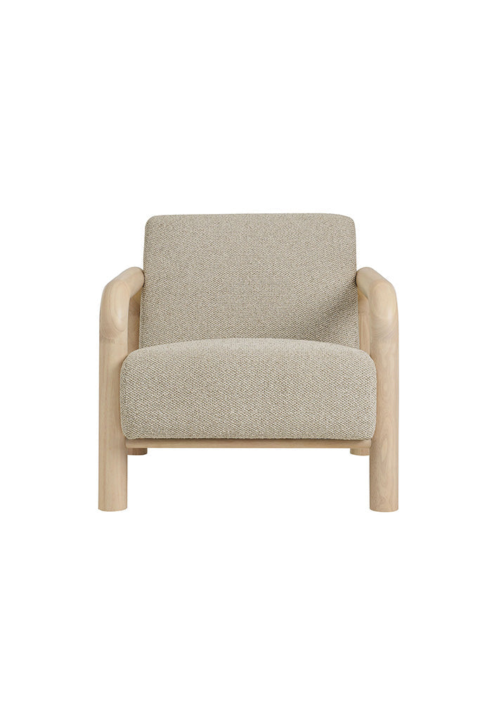 Serene Boucle Accent Chair in Marble Oak