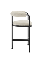 Aveline Curved Back Boucle and Metal Counter Stool,Black Pearl