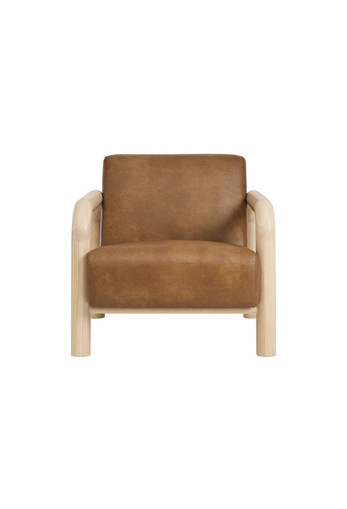 Serene Vegan Leather Accent Chair in Canyon Oak