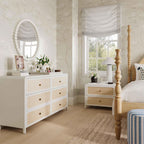 Pattie Rattan Nightstand, White