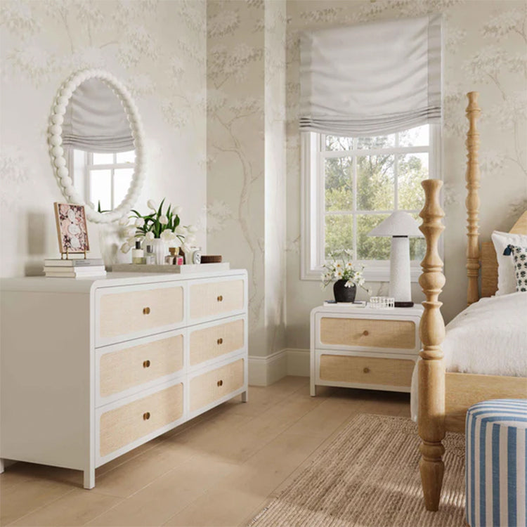 Pattie Rattan Nightstand, White
