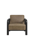 Serene Vegan Leather Accent Chair in Mushroom Black