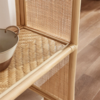 Celetial Arched Natural Rattan Bookshelf, Natural